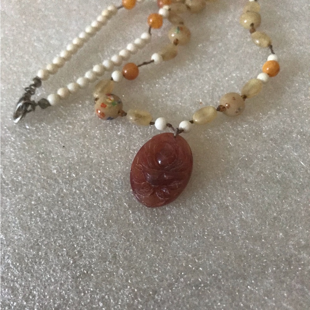 Vintage Asian beads Pendant Necklace